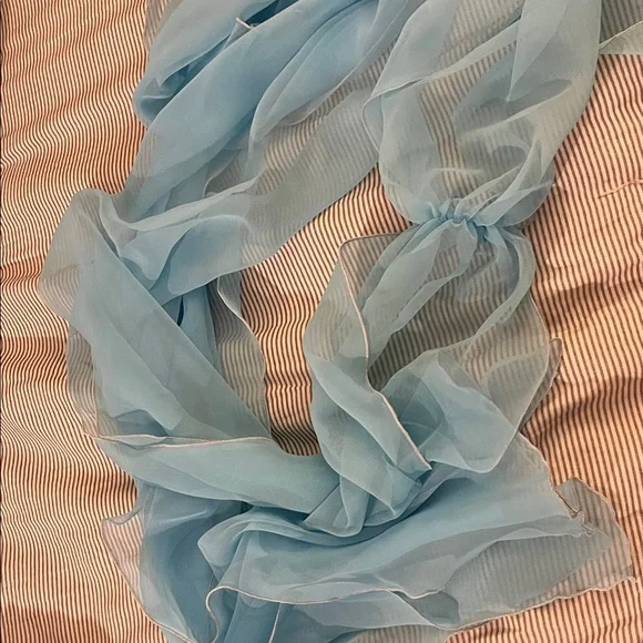 Aqua V-Neck Maxi Dress with Floral Waist Accent - Picture 9 of 11